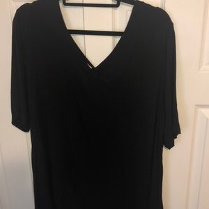 Lane Bryant black swing top with back strappy details